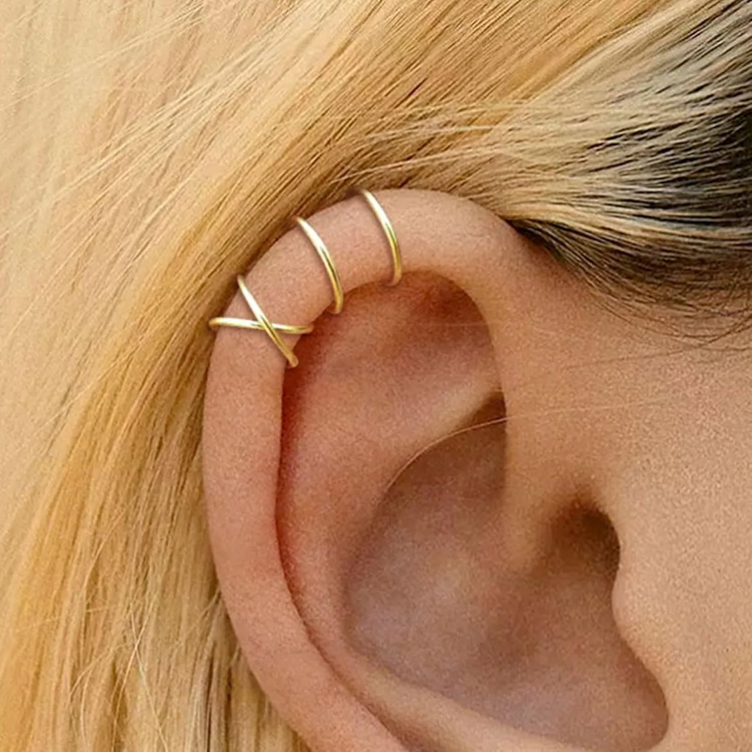 Ear Cuffs Non Piercing Dainty Gold Ear Cuff Earrings for Women Trendy Stuff Gold Earrings Non Pierced Clip on Cartilage Earring Set Stacks Jewelry Gifts