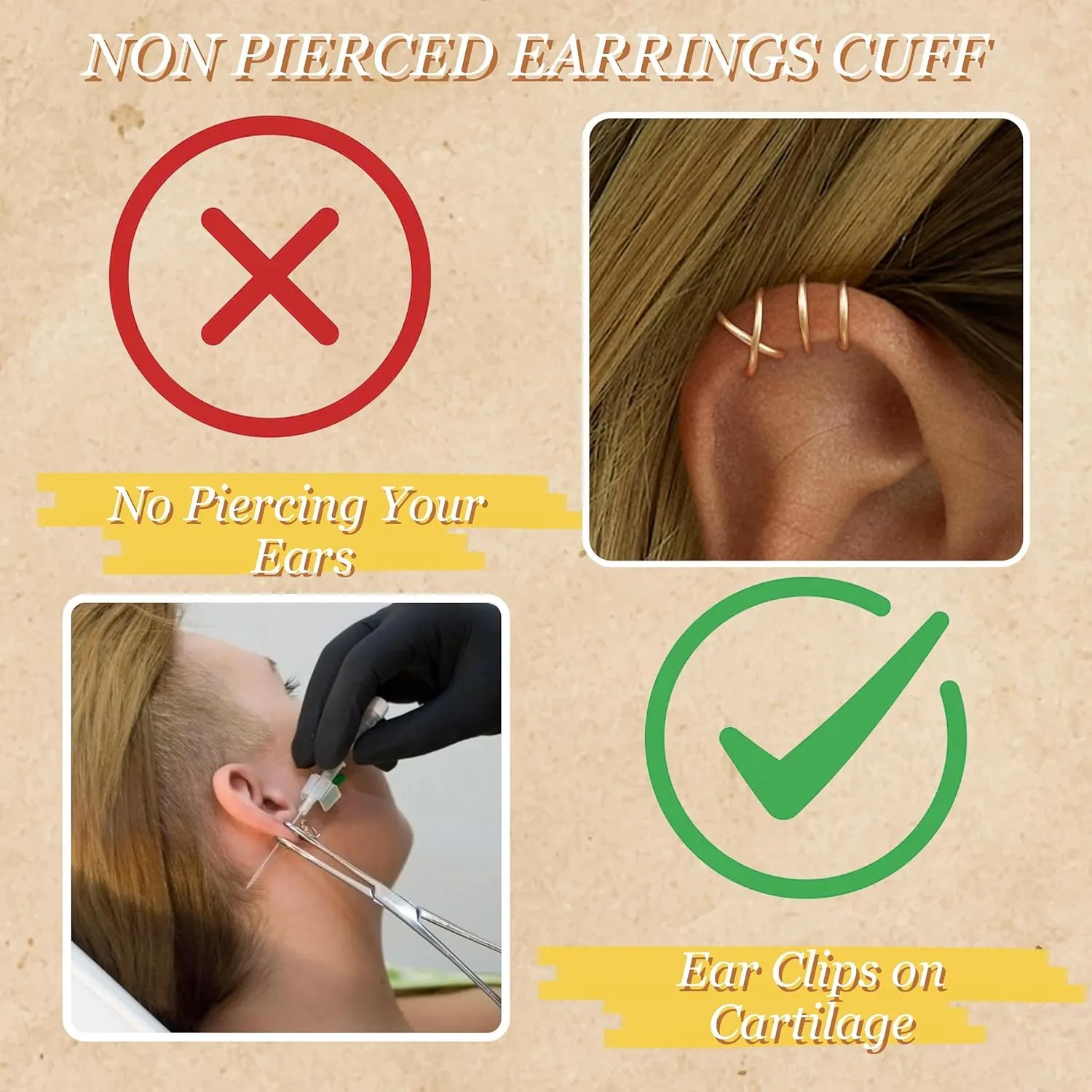 Ear Cuffs Non Piercing Dainty Gold Ear Cuff Earrings for Women Trendy Stuff Gold Earrings Non Pierced Clip on Cartilage Earring Set Stacks Jewelry Gifts