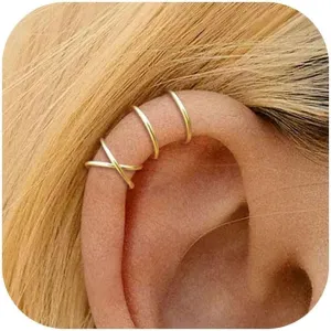 Ear Cuffs Non Piercing Dainty Gold Ear Cuff Earrings for Women Trendy Stuff Gold Earrings Non Pierced Clip on Cartilage Earring Set Stacks Jewelry Gifts