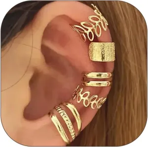 Ear Cuffs Non Piercing Gold Plated Ear Cuff for Non Pierced Ears Clip on Cartilage Earring Fake Earrings Hnadmade Ear Jewelry Gifts