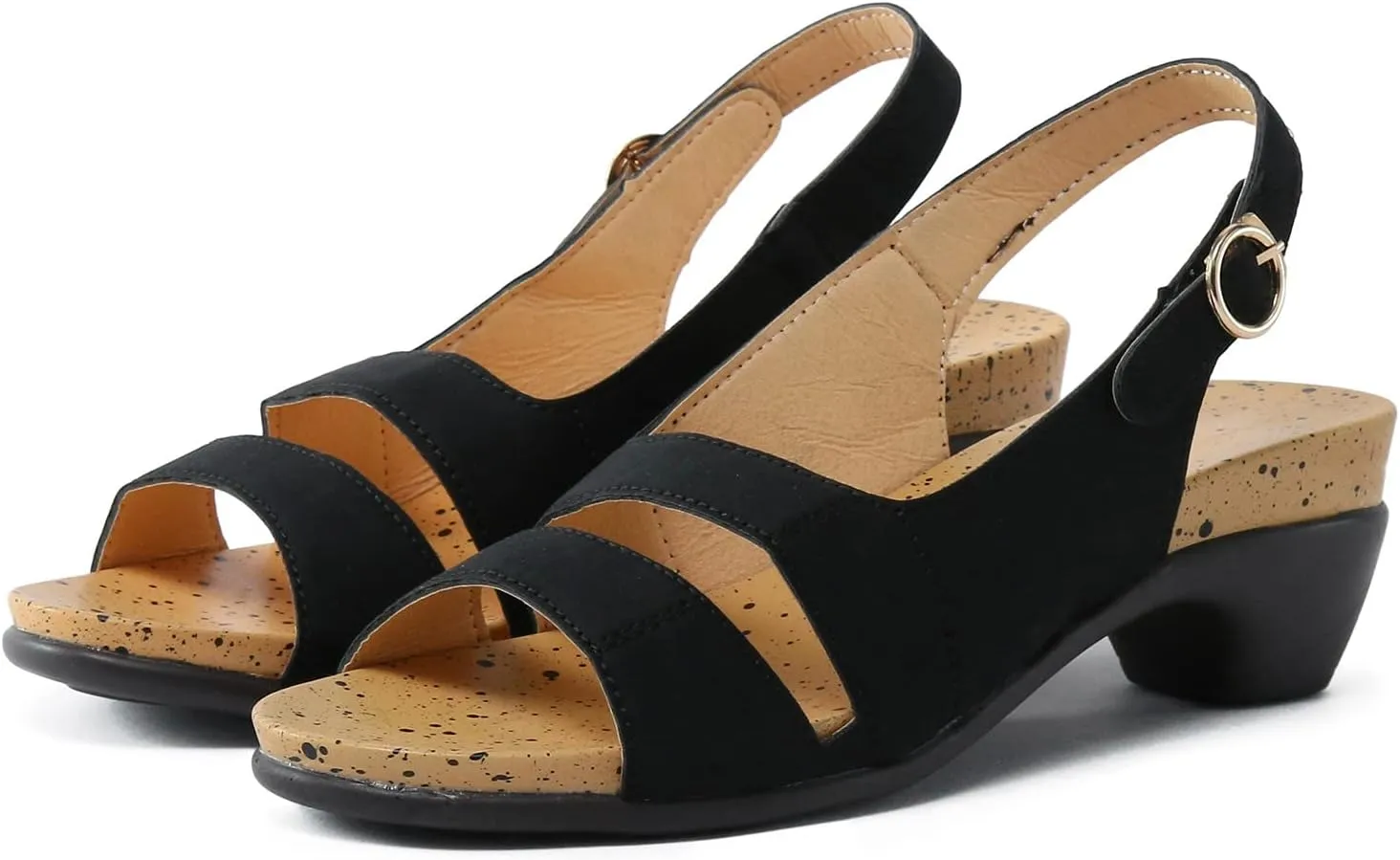 Eduavar Orthopedic Sandals for Women, Sandals Women Dressy Summer Sandals Elegant Low Heel Sandals with Ankle Strap