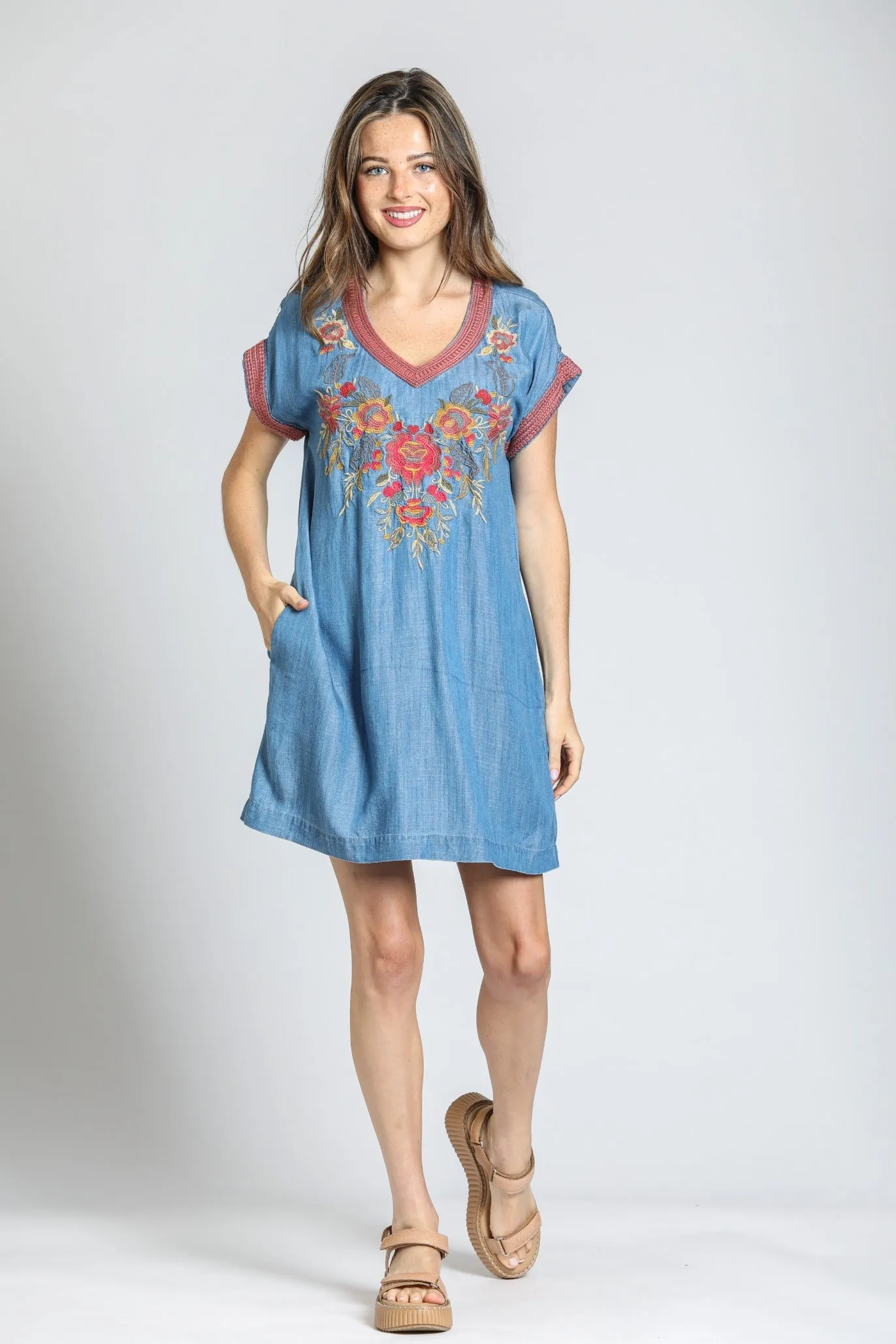 Embroidered S/s Dress