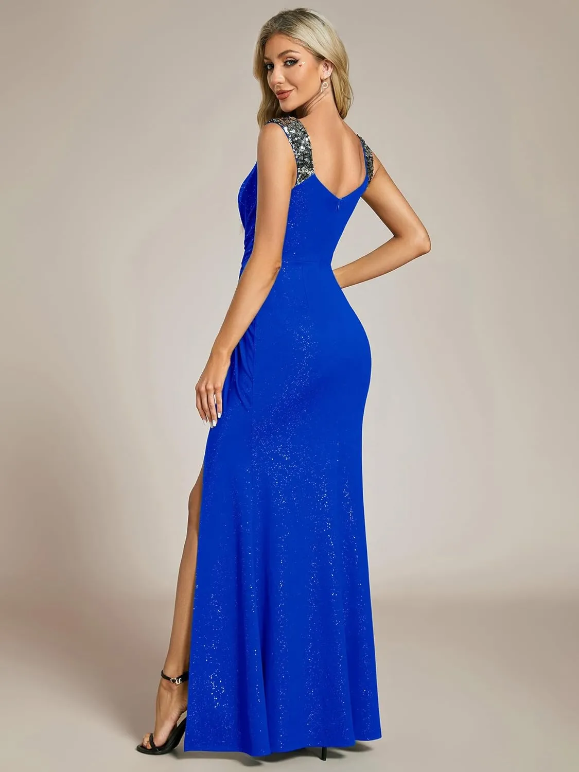 Ever-Pretty Women's V Neck Bodycon Sleeveless Split Maxi Evening Dresses 01888