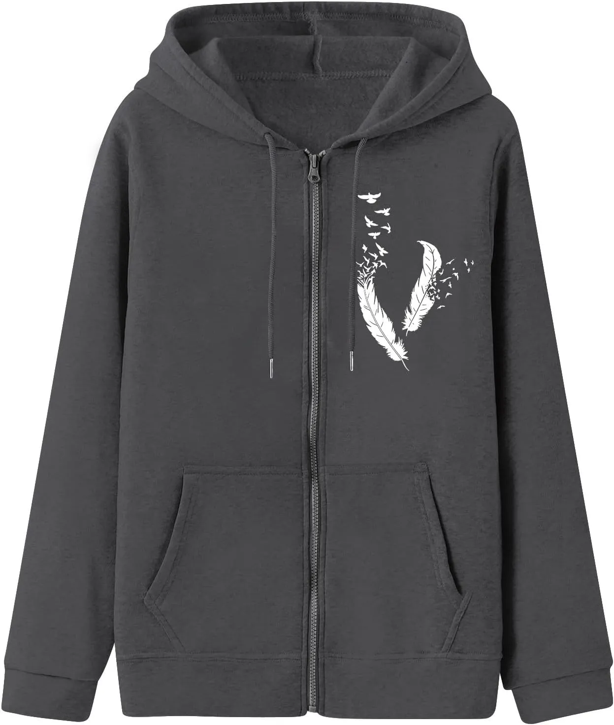 Fall Jacket For Women Trendy Oversized Sweatshirts Teen Girls Trendy y2k Clothes Printed Full Zip Up Hoodies
