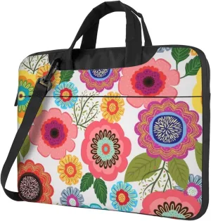 Flower Color Sleek 13-15.6 Inch Laptop Bag For Man And Women, Computer Messenger Bag, Trendy Shoulder Strap Design