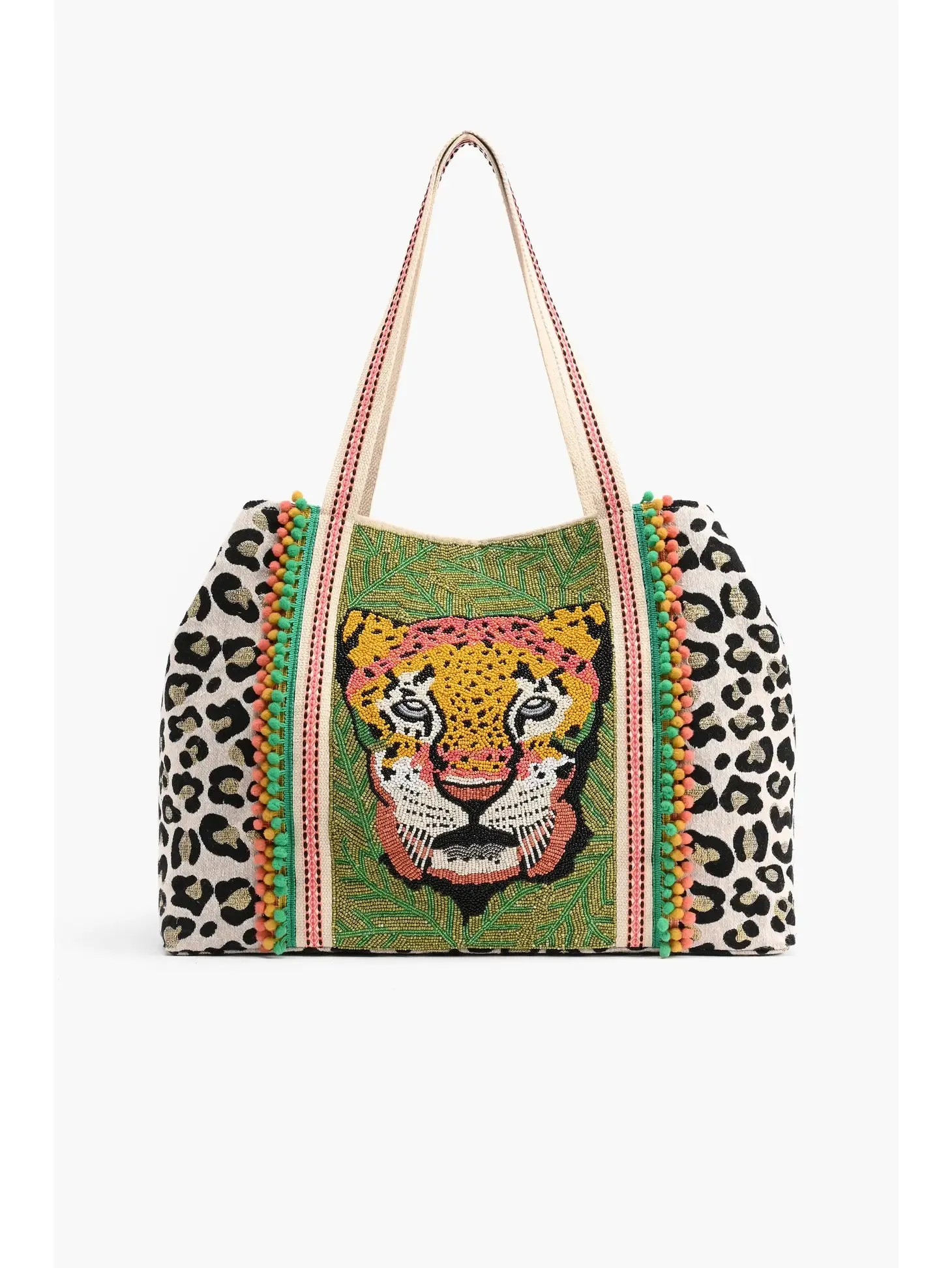 Forestry Leopard Embellished Tote