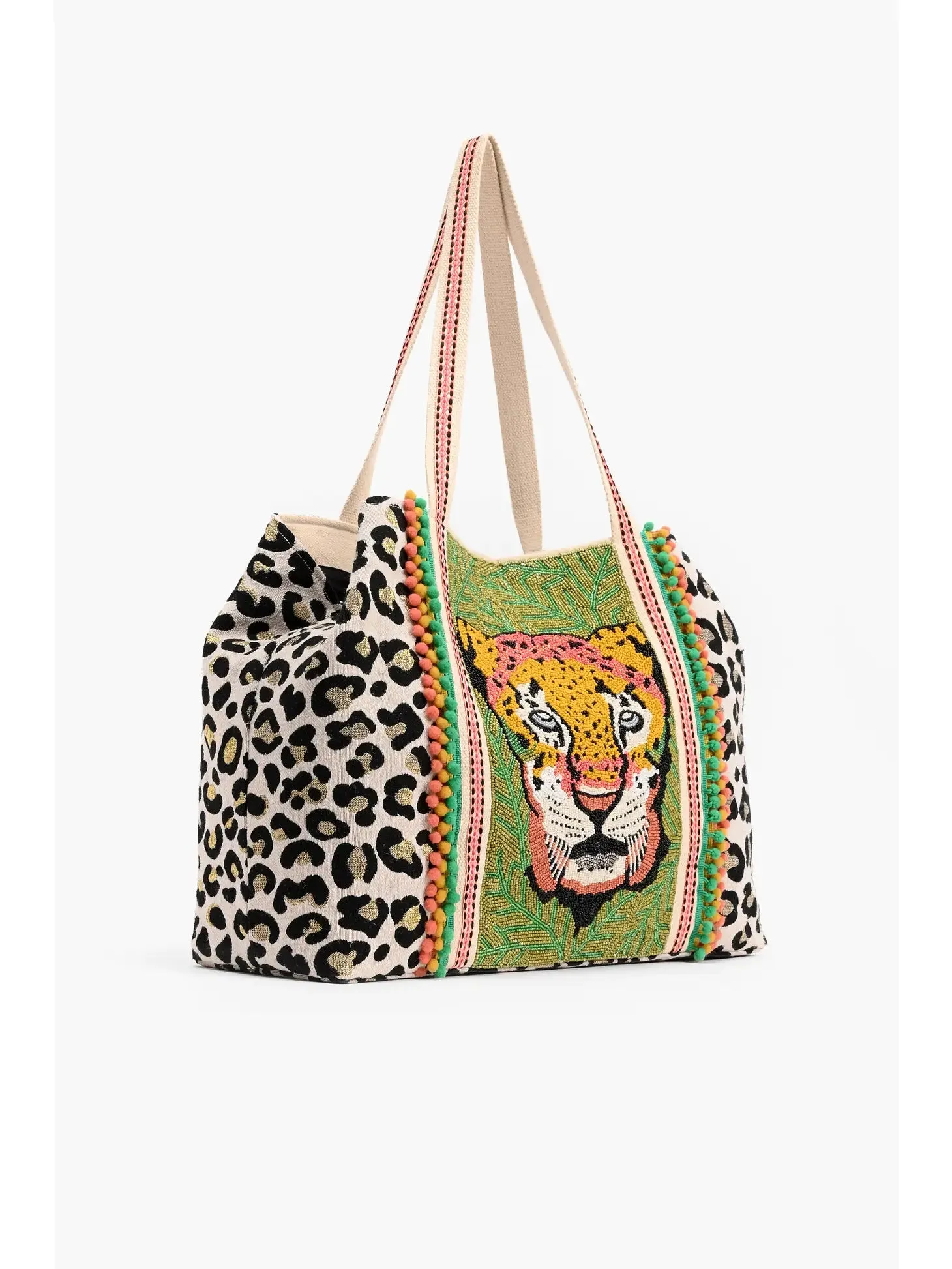 Forestry Leopard Embellished Tote