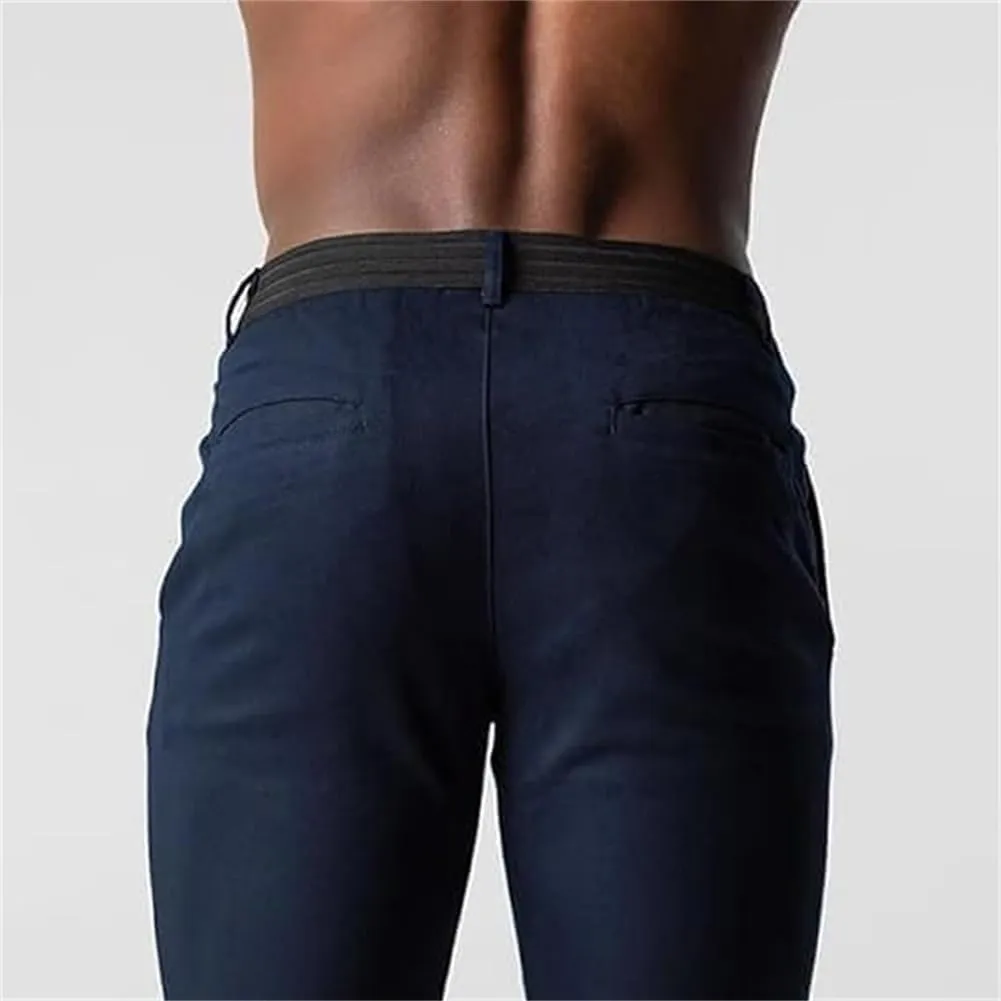 Foueo Active Chinos, Men's Casual Pants Stretch Slim Fit Tapered Trousers, Mens Slim Fit Joggers Mens Skinny Pants