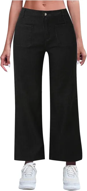 FZVYD Wide Leg Jeans for Women High Waisted Baggy Jeans Stretch Loose Denim Pants 2025 Trendy Elastic Waistband Trousers