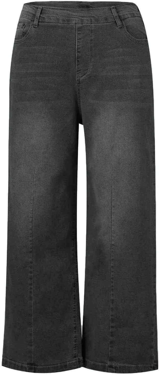 FZVYD Wide Leg Jeans for Women High Waisted Baggy Jeans Stretch Loose Denim Pants 2025 Trendy Elastic Waistband Trousers