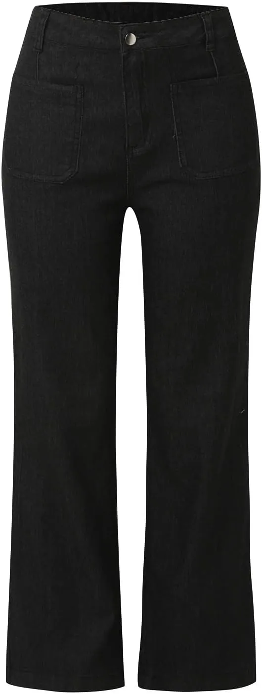 FZVYD Wide Leg Jeans for Women High Waisted Baggy Jeans Stretch Loose Denim Pants 2025 Trendy Elastic Waistband Trousers