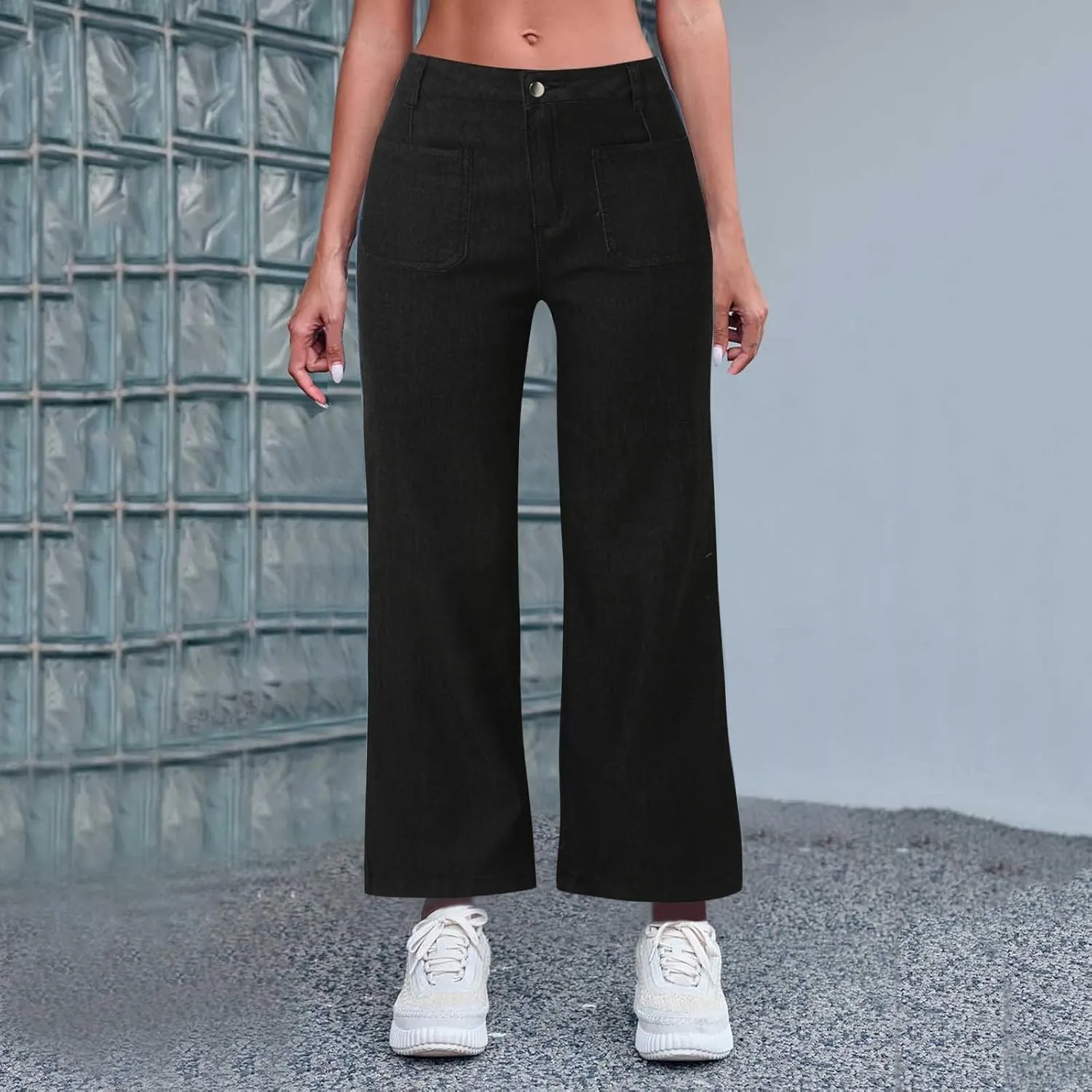 FZVYD Wide Leg Jeans for Women High Waisted Baggy Jeans Stretch Loose Denim Pants 2025 Trendy Elastic Waistband Trousers