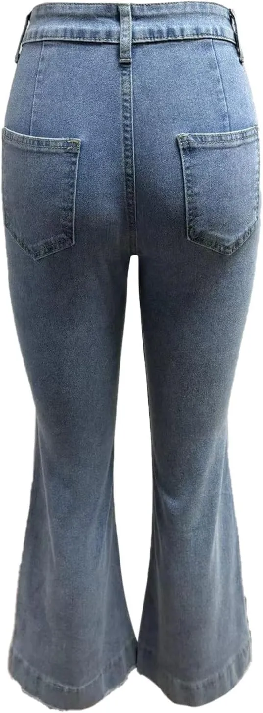 FZVYD Wide Leg Jeans for Women High Waisted Baggy Jeans Stretch Loose Denim Pants 2025 Trendy Elastic Waistband Trousers