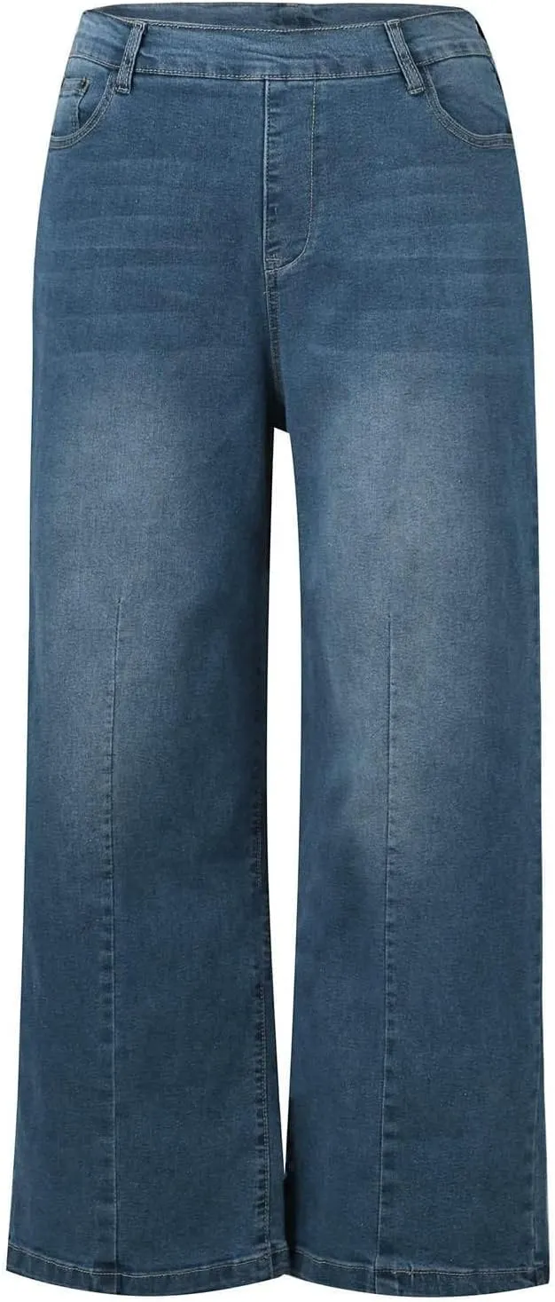 FZVYD Wide Leg Jeans for Women High Waisted Baggy Jeans Stretch Loose Denim Pants 2025 Trendy Elastic Waistband Trousers