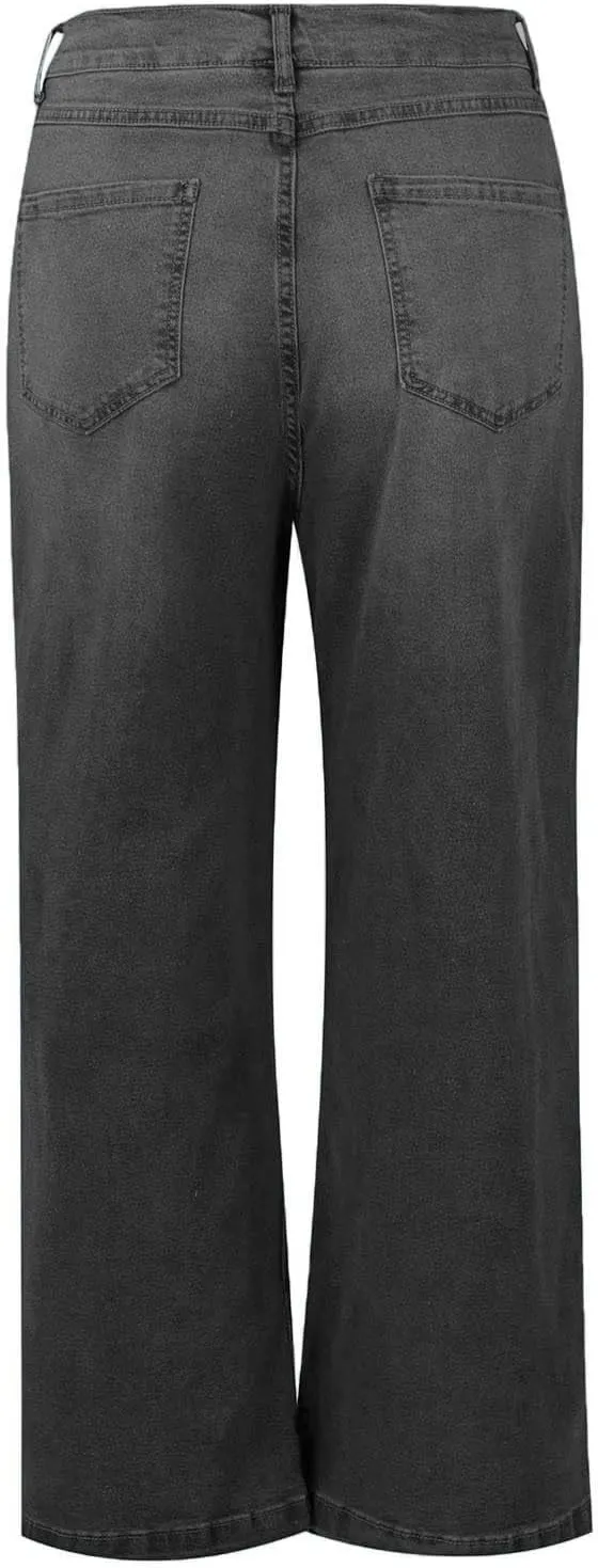 FZVYD Wide Leg Jeans for Women High Waisted Baggy Jeans Stretch Loose Denim Pants 2025 Trendy Elastic Waistband Trousers