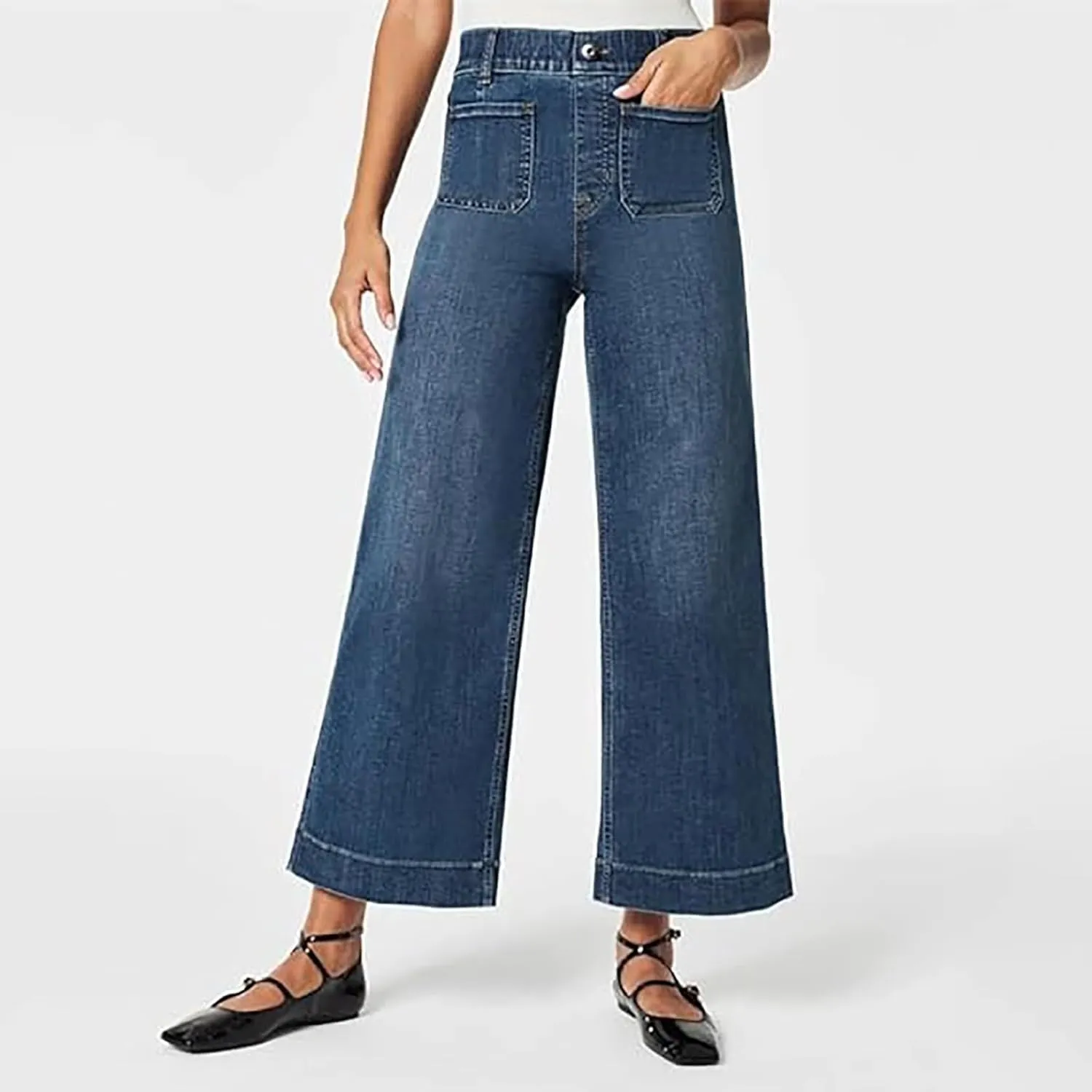 FZVYD Wide Leg Jeans for Women High Waisted Baggy Jeans Stretch Loose Denim Pants 2025 Trendy Elastic Waistband Trousers