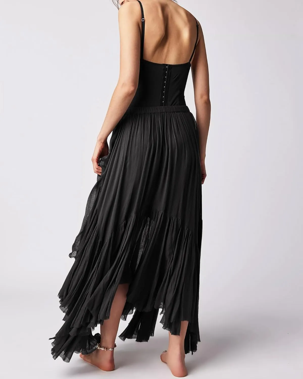 Gacaky Skirts for Women Summer Casual Bohemian A-Line Midi Clover Skirt Elastic Waist Flowy Swing Long Beach Maxi Skirt