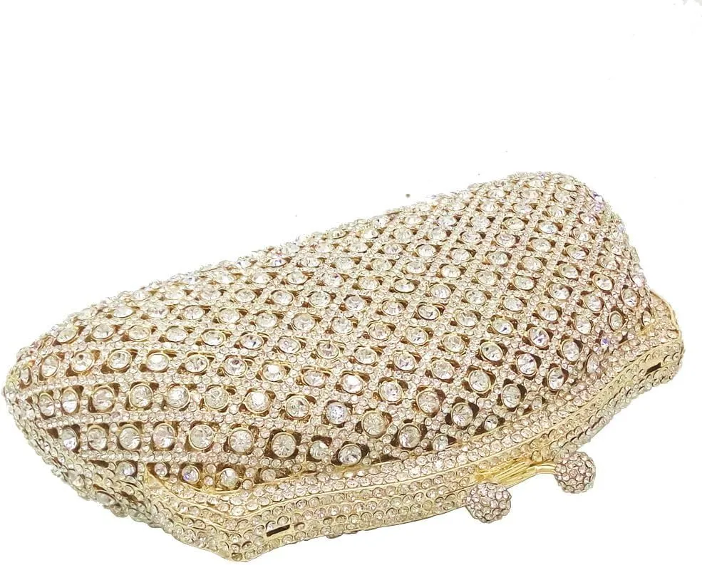 Glittering Evening Clutch Bag Crystal Rhinestone Handbags for Women Wedding Prom Party Night Purse