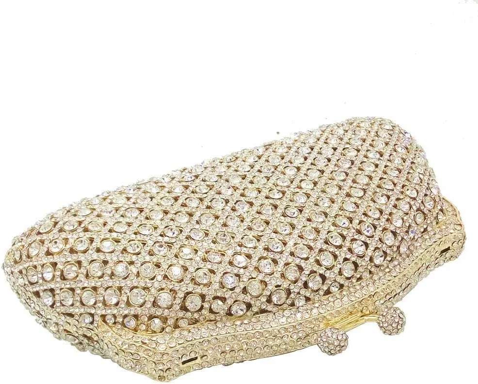 Glittering Evening Clutch Bag Crystal Rhinestone Handbags for Women Wedding Prom Party Night Purse