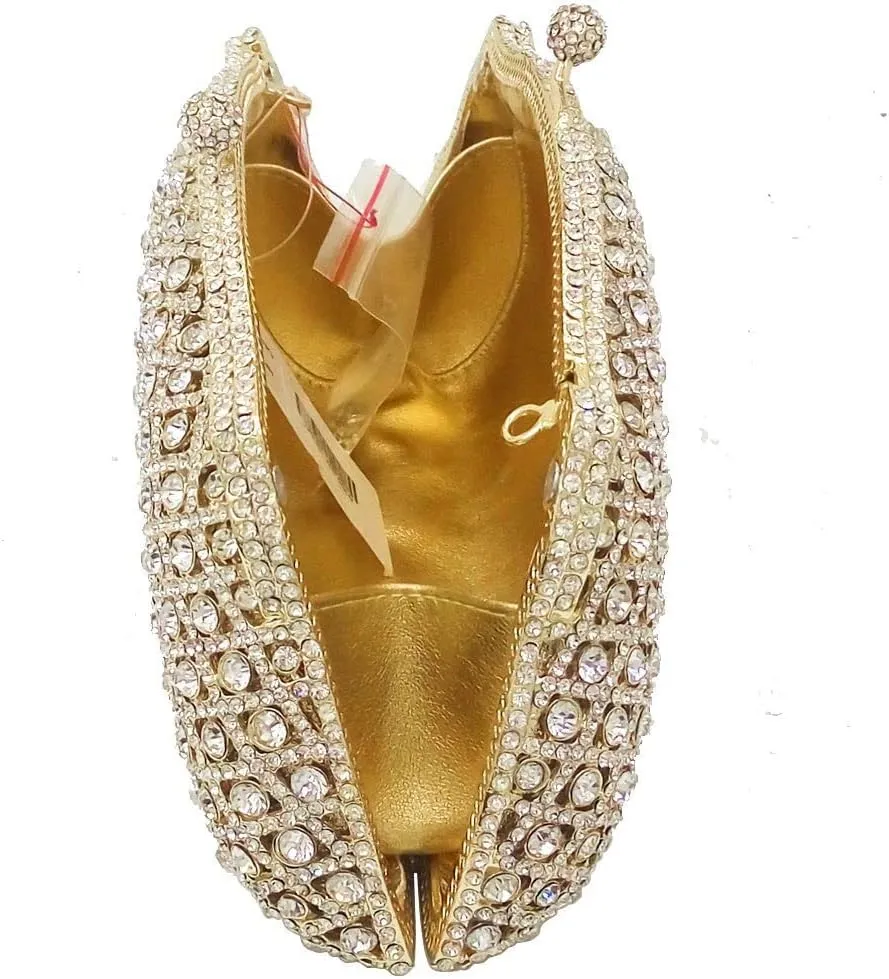 Glittering Evening Clutch Bag Crystal Rhinestone Handbags for Women Wedding Prom Party Night Purse
