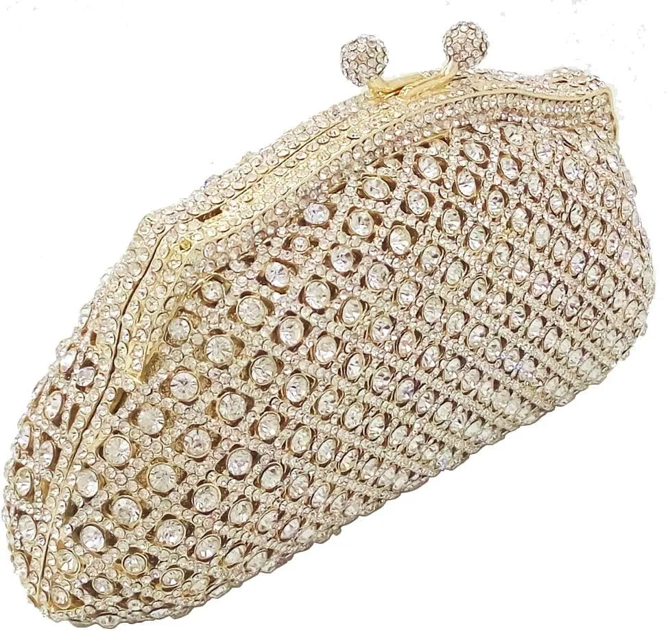 Glittering Evening Clutch Bag Crystal Rhinestone Handbags for Women Wedding Prom Party Night Purse