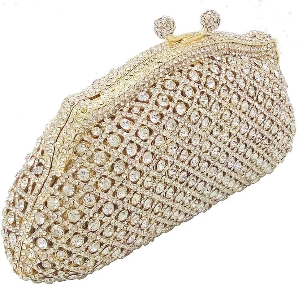 Glittering Evening Clutch Bag Crystal Rhinestone Handbags for Women Wedding Prom Party Night Purse