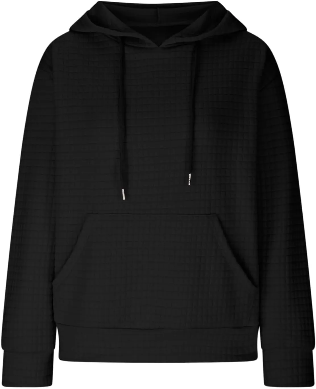 GOFULY Womens Hoodies Pullover Fall Waffle Knit Sweatshirt Winter Long Sleeve Shirts Solid Drawstring Hoodies With Pocket