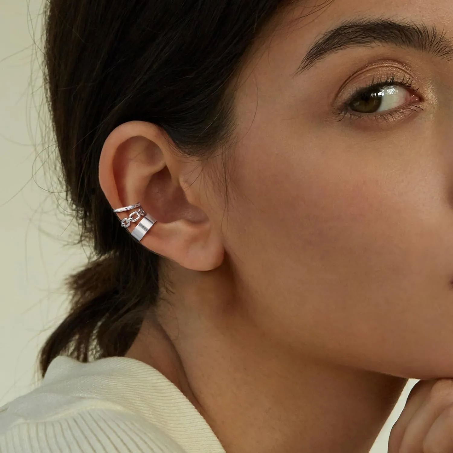 Gold Ear Cuffs for Women Non Piercing, 14K Gold Plated/925 Sterling Silver Ear Cuff Earrings for Women Cartilage Clip On Earrings Trendy Thin Cubic Zirconia Huggie Ear Cuffs for Women Jewelry Gift