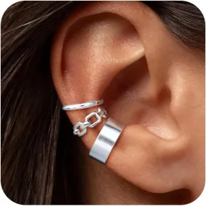 Gold Ear Cuffs for Women Non Piercing, 14K Gold Plated/925 Sterling Silver Ear Cuff Earrings for Women Cartilage Clip On Earrings Trendy Thin Cubic Zirconia Huggie Ear Cuffs for Women Jewelry Gift