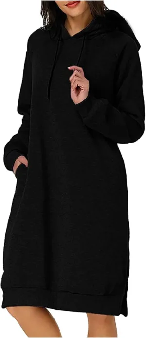Hoodie Dress for Women Trendy 2025 Oversized Sweatshirt with Hood Spring Fashion Hooded Sweatshirts Dress