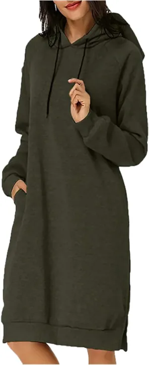 Hoodie Dress for Women Trendy 2025 Oversized Sweatshirt with Hood Spring Fashion Hooded Sweatshirts Dress