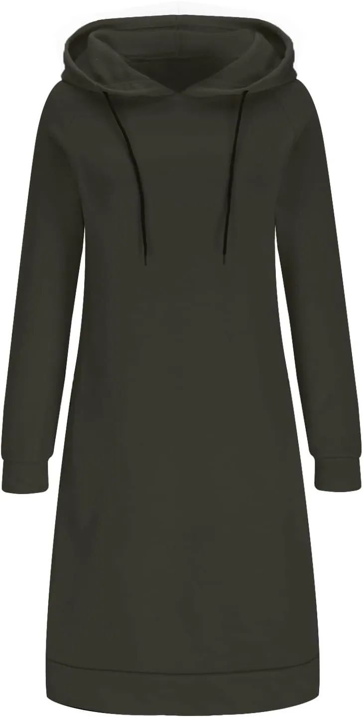 Hoodie Dress for Women Trendy 2025 Oversized Sweatshirt with Hood Spring Fashion Hooded Sweatshirts Dress