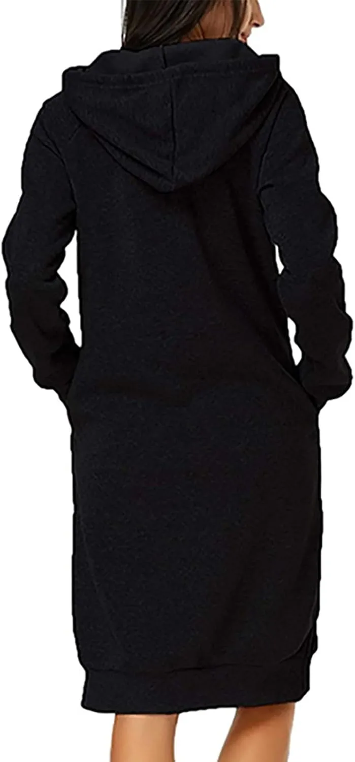 Hoodie Dress for Women Trendy 2025 Oversized Sweatshirt with Hood Spring Fashion Hooded Sweatshirts Dress