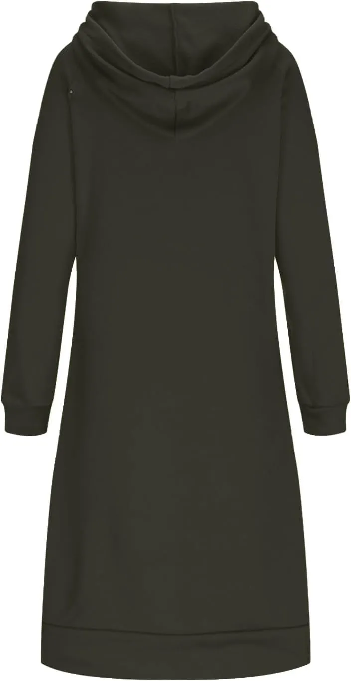 Hoodie Dress for Women Trendy 2025 Oversized Sweatshirt with Hood Spring Fashion Hooded Sweatshirts Dress