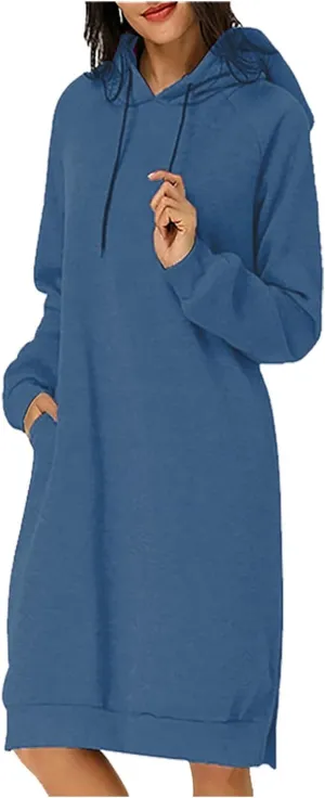 Hoodie Dress for Women Trendy 2025 Oversized Sweatshirt with Hood Spring Fashion Hooded Sweatshirts Dress