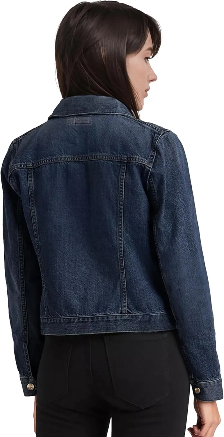 Hybrid & Company Women's Long Sleeve Denim Jackets Basic Button Down Jean Jacket with Pockets