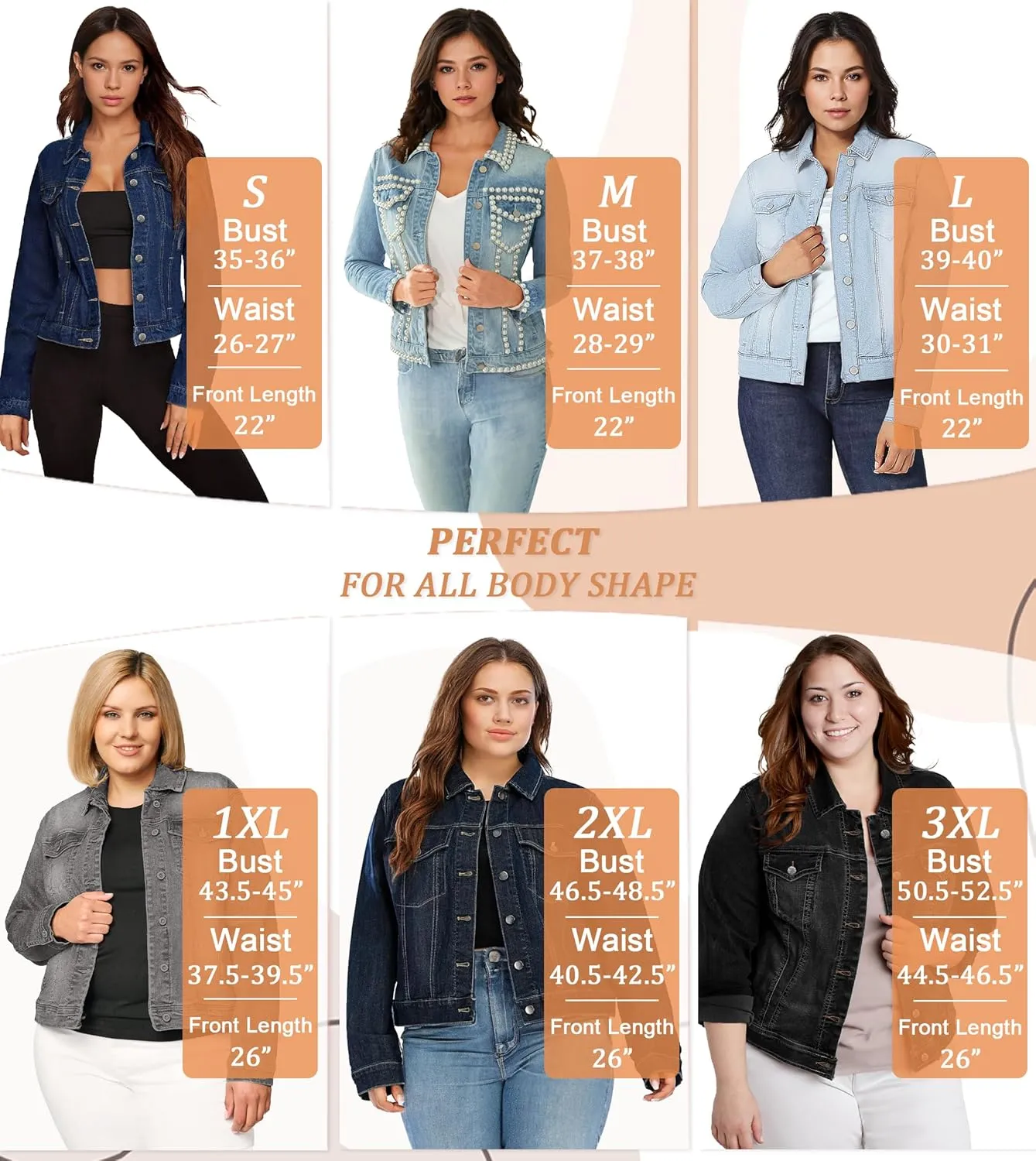 Hybrid & Company Women's Long Sleeve Denim Jackets Basic Button Down Jean Jacket with Pockets