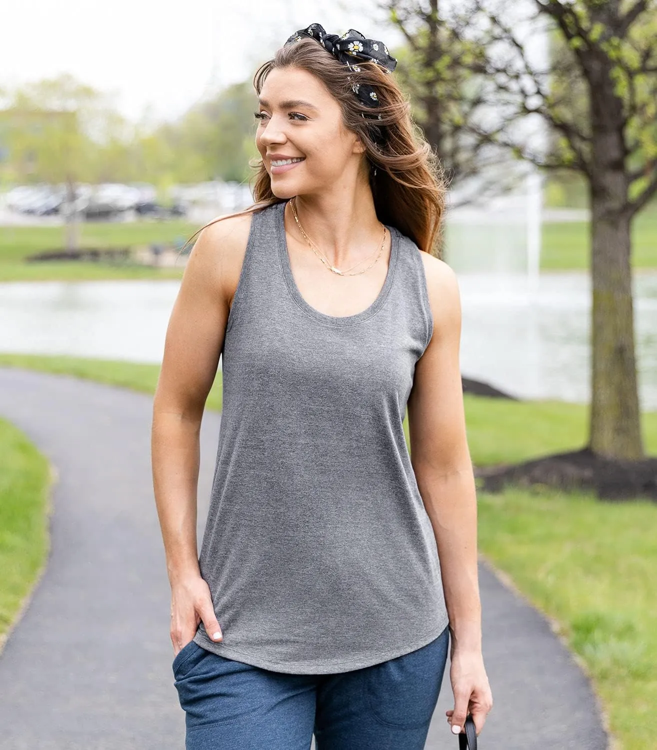 Instant Message - Line Drawing Sunset - Women's Racerback Tank Top