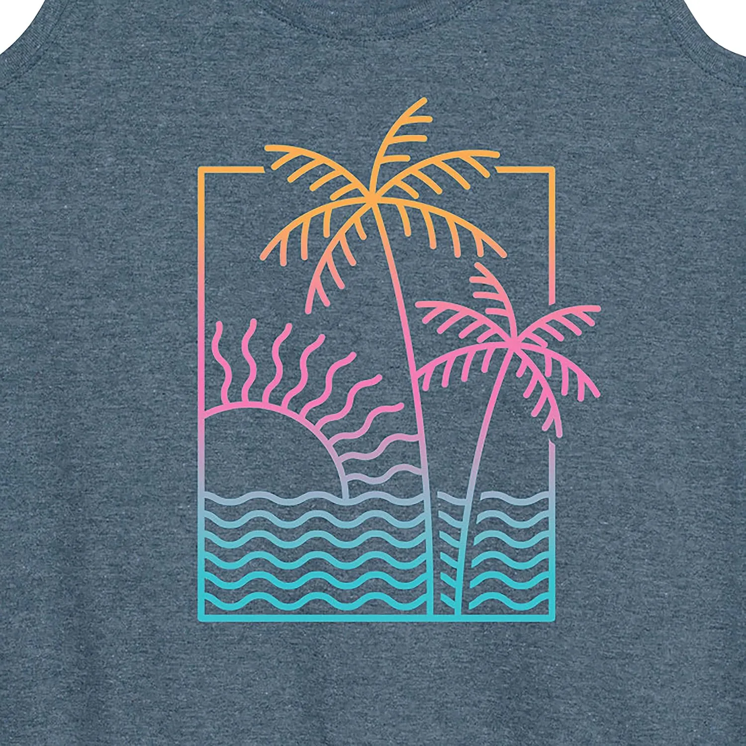 Instant Message - Line Drawing Sunset - Women's Racerback Tank Top