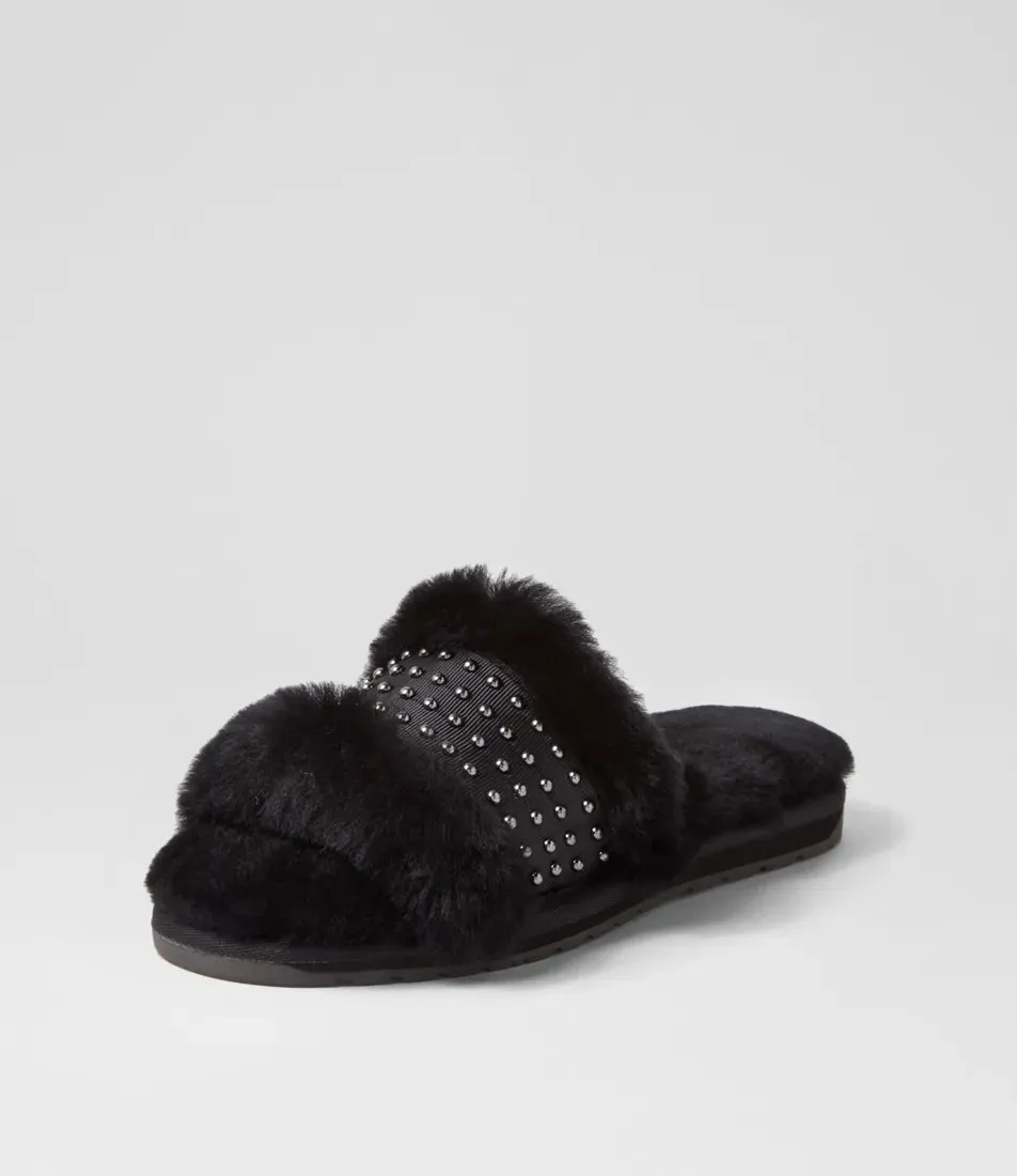 Ivy Black Slipper