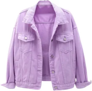 Jean Jacket Women 2025 Trendy Classic Lapel Button Down Long Sleeve Slim Fit Casual Light Weight Denim Jackets Plus Size