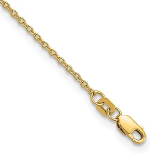 JewelryWeb 14k Yellow Gold 1.4mm Solid Polished Cable Chain Bracelet Link-Bracelet for Women and Men