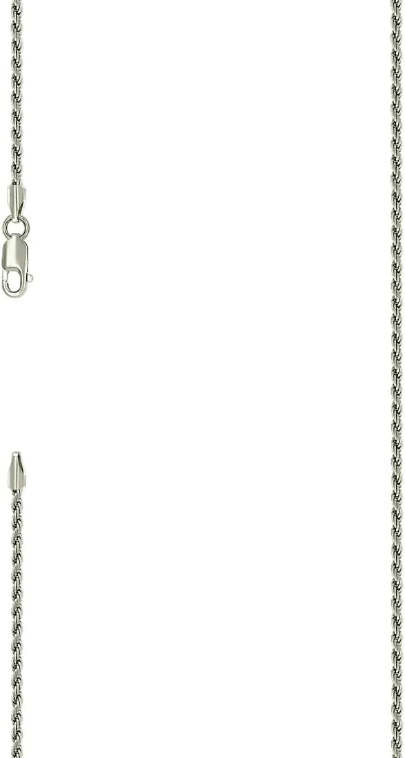 JewelryWeb 925 Sterling Silver Solid Rope Chain-Silver 2mm Anklet-Anklet for Women and Men