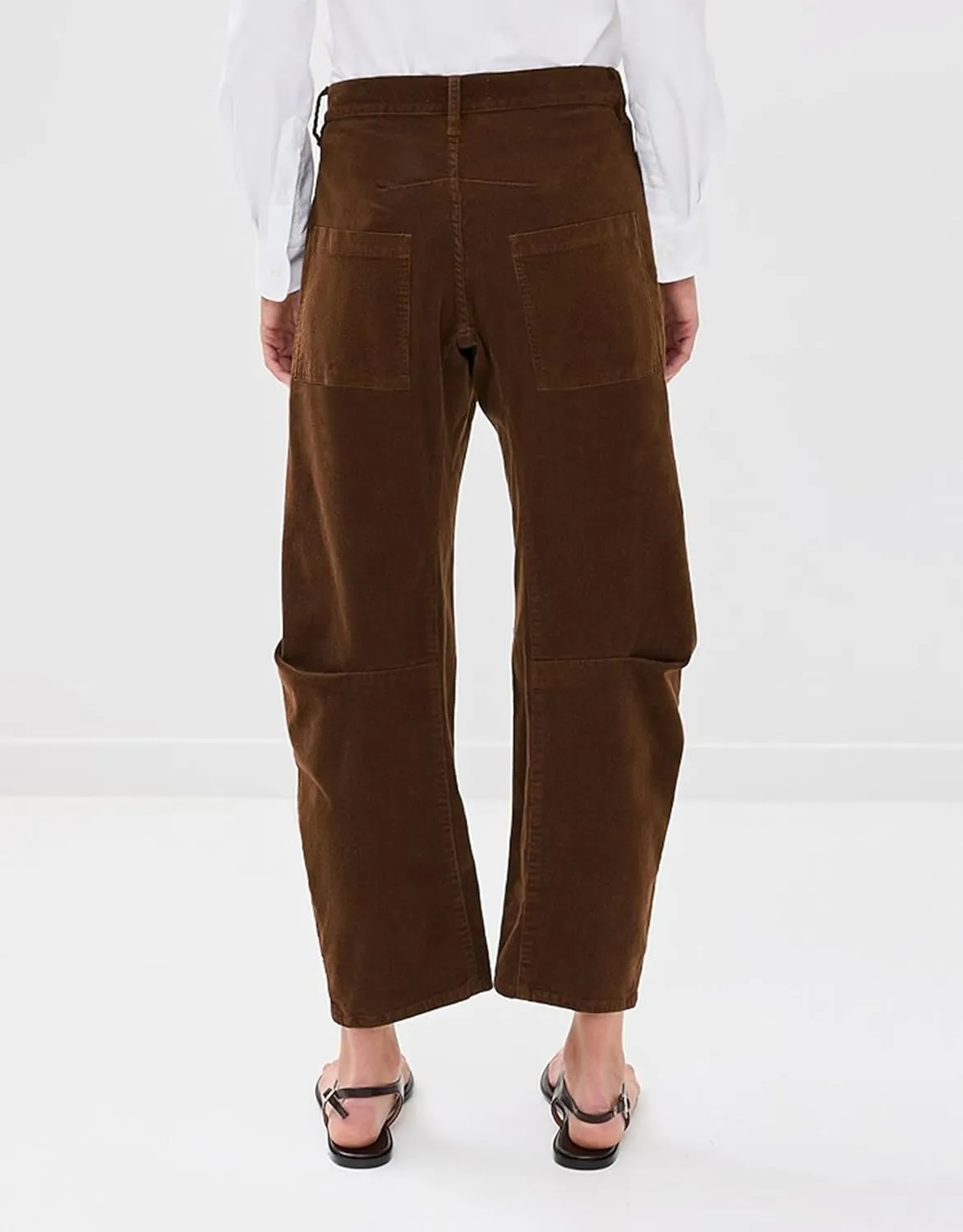 Kedera Women's Barrel Corduroy Pants Wide Leg Y2K Pants Baggy Boyfriend Horseshoe Trousers with Front Pockets