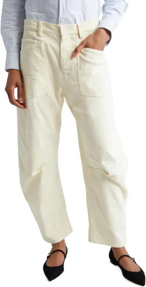 Kedera Women's Barrel Corduroy Pants Wide Leg Y2K Pants Baggy Boyfriend Horseshoe Trousers with Front Pockets