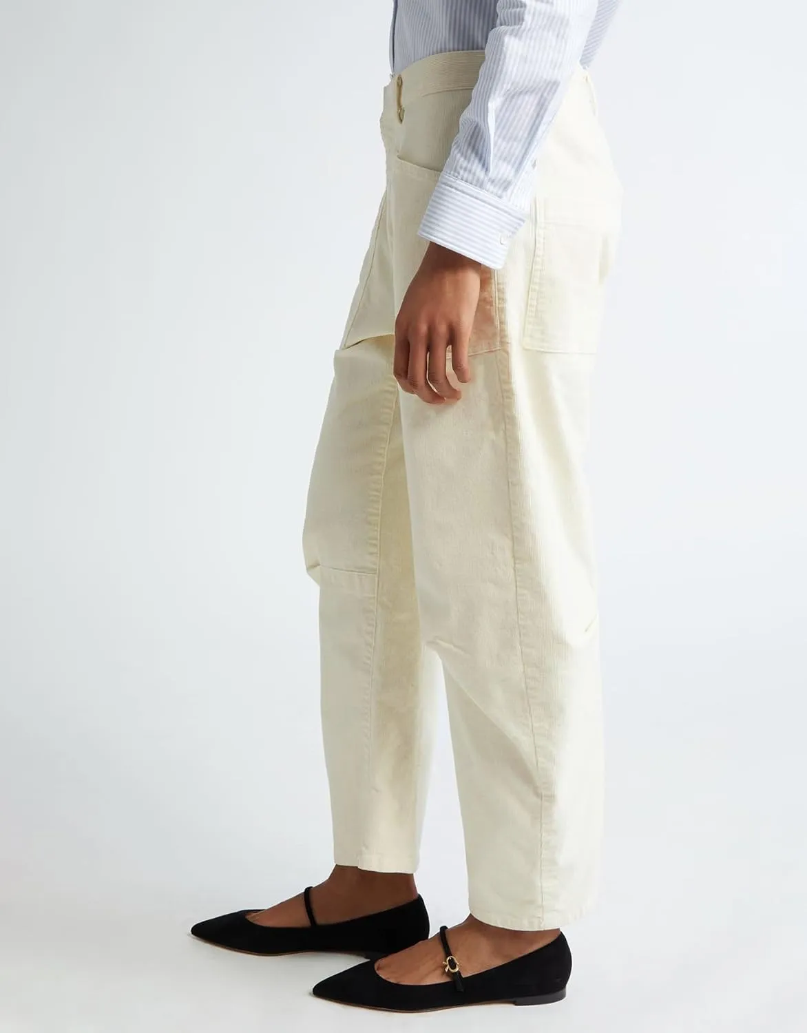 Kedera Women's Barrel Corduroy Pants Wide Leg Y2K Pants Baggy Boyfriend Horseshoe Trousers with Front Pockets