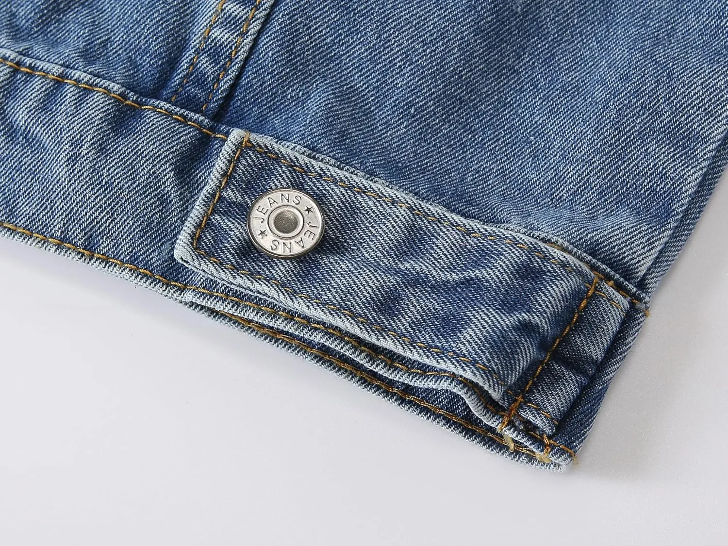 Kedera Womens Cropped Denim Jackets Distressed Ripped 3/4 Sleeve Jean Jacket Coats