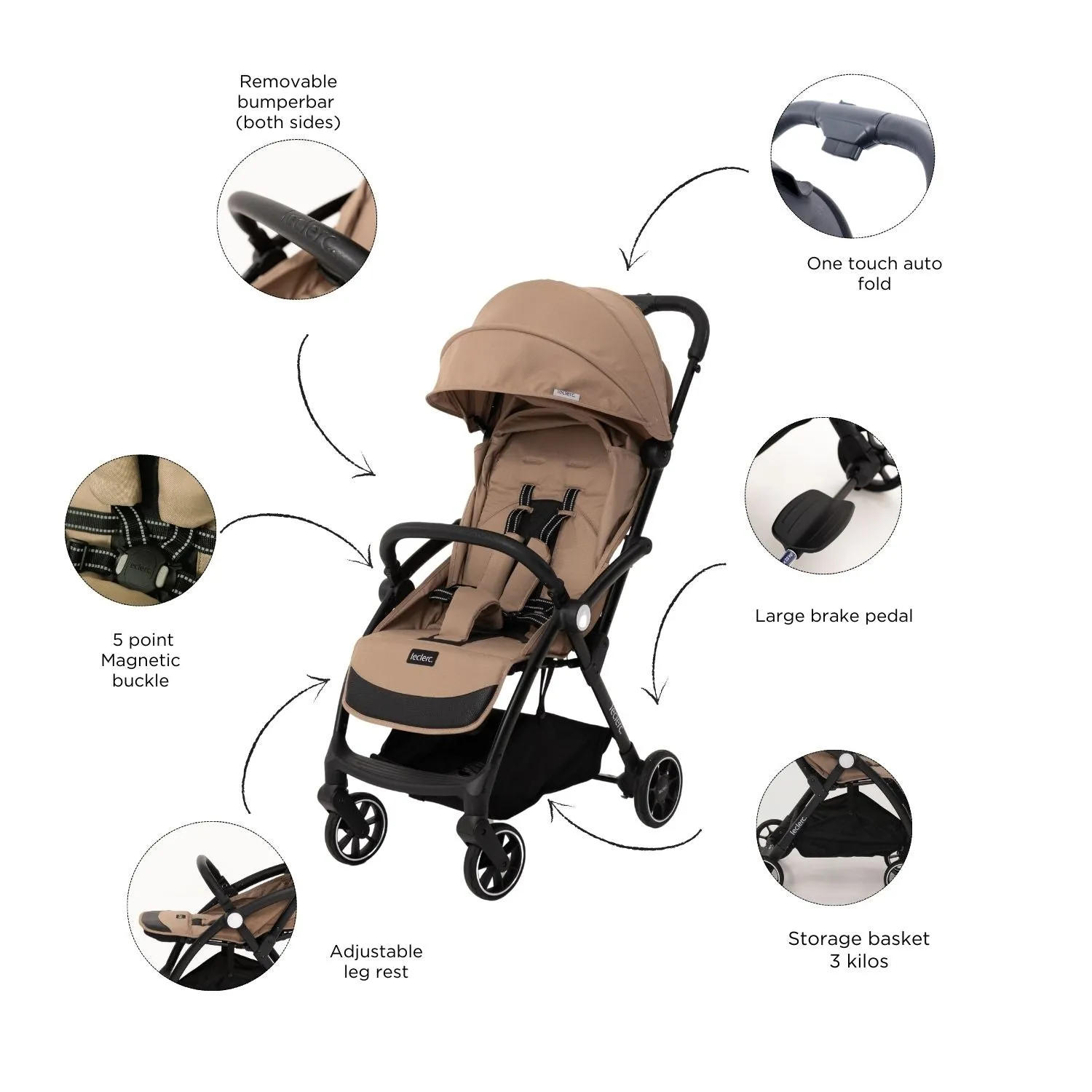 Leclercbaby Magicfold Plus Stroller Sand