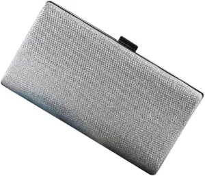 LIFKOME Luxurious Satin Evening Bag Women's Large Capacity Party Clutch Alloy Frame for Wedding Prom Balls