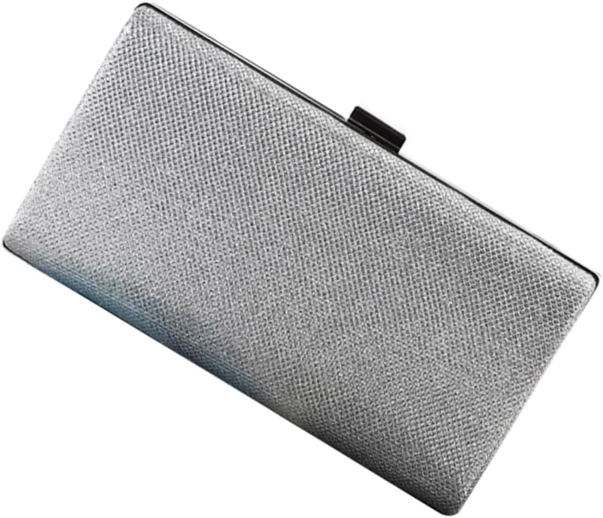LIFKOME Luxurious Satin Evening Bag Women's Large Capacity Party Clutch Alloy Frame for Wedding Prom Balls